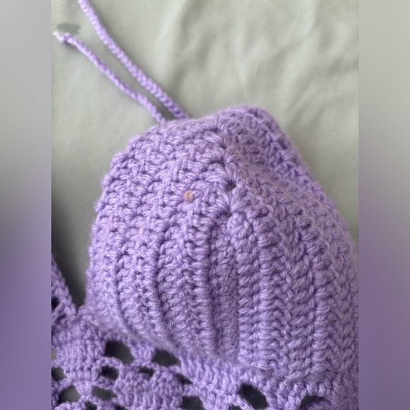 Handmade crochet heart 💜 halter neck top - Picture 3 of 8